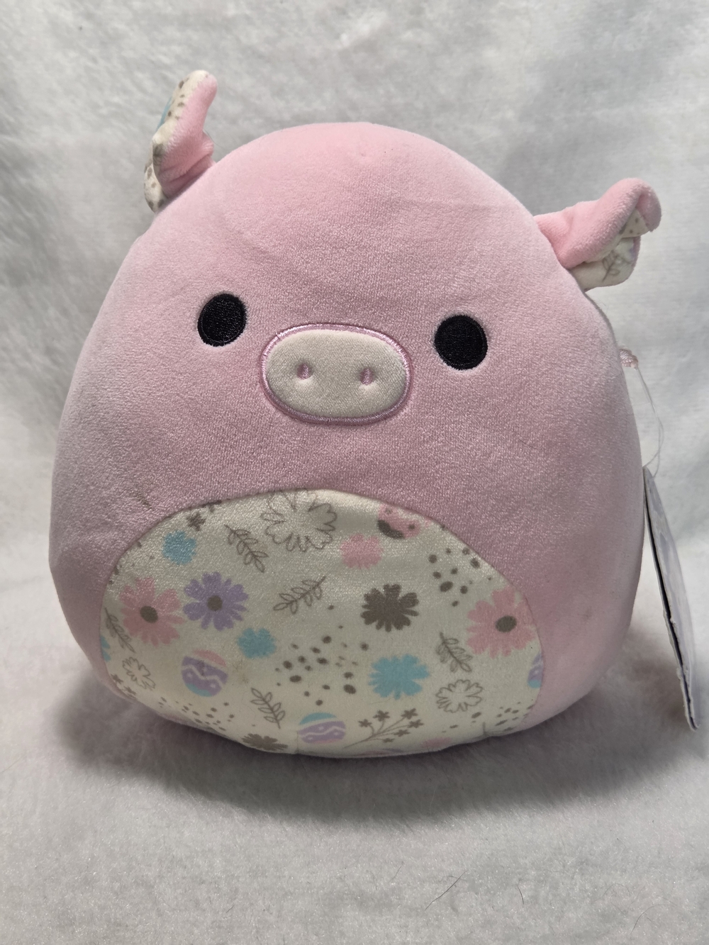 PETER Squishmallows 7.5" Pink Pastel Pig Easter 2024 Floral Belly -Tag Damaged